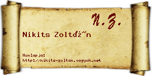 Nikits Zoltán névjegykártya